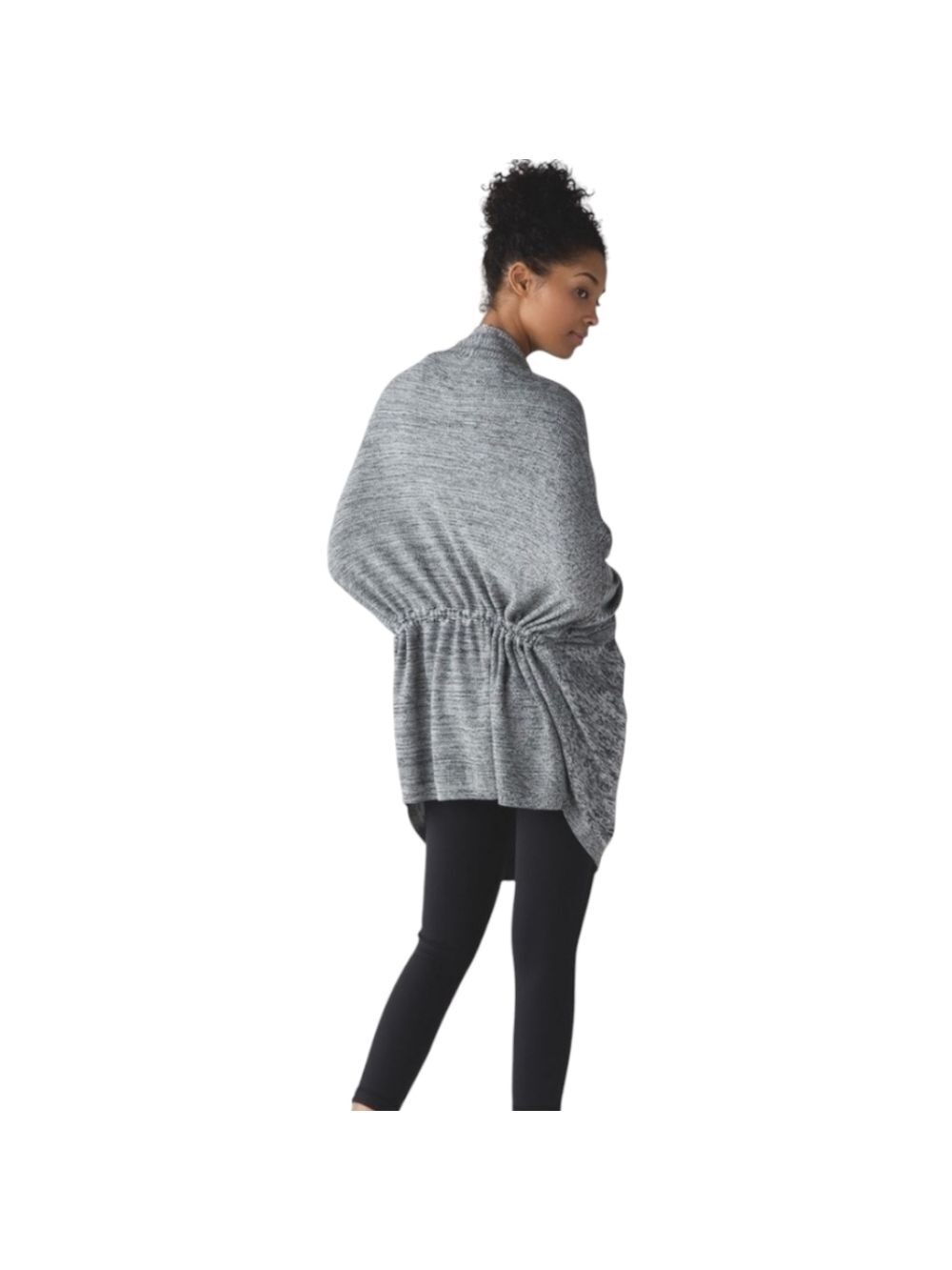 Lululemon Cardigan Heathered Gray Cinched Back Breezy Wrap Size XS/S